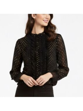 Topshop| Blouse With Lace and Gold Pattern